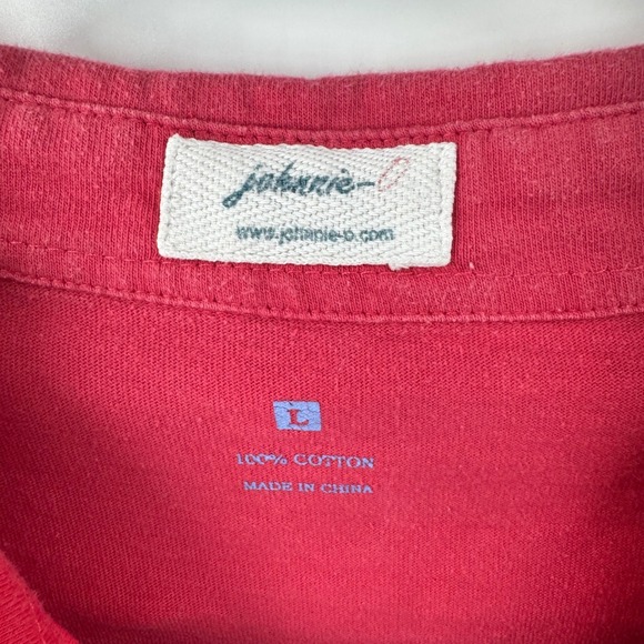 Johnnie-O Mens Red Short Sleeve Cotton Polo Shirt Surfer Logo Pocket Size L - Picture 7 of 9